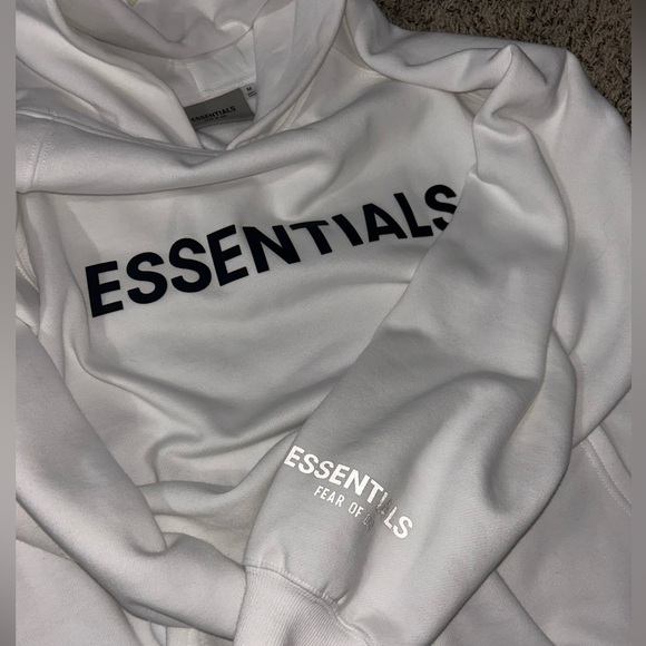 Essentials FOG hoodie-White. - Picture 3 of 4